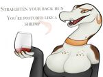  2021 alcohol anthro beverage breasts brown_spots bust_portrait cleavage clothed clothing dialogue digital_drawing_(artwork) digital_media_(artwork) ear_piercing ear_ring english_text eyelashes fangs female freckles grey_body grey_skin hi_res humor jewelry monotone_background ncs orange_eyes piercing portrait python reptile scalie shaded simple_background snake solo spots talking_to_another talking_to_partner talking_to_viewer text vranda white_background wine wine_glass 