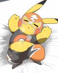  2020 ambiguous_gender bodily_fluids clothing cosplay_pikachu_(costume) dipstick_ears dorobo_39 eyes_closed fur mask multicolored_ears nintendo open_mouth pikachu pikachu_libre pok&eacute;mon pok&eacute;mon_(species) sleeping solo sweat video_games yellow_body yellow_fur 
