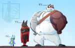  adorabat anthro badger badgerclops belly biceps cartoon_network chiropteran cybernetics cyborg domestic_cat felid feline felis female grin group hi_res machine male mammal mao_mao:_heroes_of_pure_heart musclegut muscular muscular_anthro muscular_male mustelid musteline navel sheriff_mao_mao_mao size_difference smile tuftbubble 