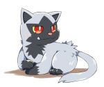  2021 ambiguous_gender blush feral fur grey_body grey_fur hi_res nintendo paws pok&eacute;mon pok&eacute;mon_(species) poochyena red_eyes smile solo tatu_wani_(artist) video_games 