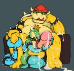  anthro armwear balls big_balls big_penis bodily_fluids bowser bowser_day clothing collar cum cum_covered duo elbow_gloves female garalbartnsfw genital_fluids genitals gloves handjob handwear hi_res hug huge_balls huge_penis hyper hyper_balls hyper_genitalia hyper_penis koopa legwear long_tongue male male/female mario_bros messy nintendo oral penile penis penis_hug scalie sex thigh_highs tongue tongue_out video_games 