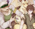  6:5 accessory anthro bovid bovine cattle dgr2zaomvqybk9b doctor dragon group headband hi_res human humor injection male mammal muscular muscular_anthro muscular_male needle_(disambiguation) ophion pecs poor_aim protagonist_(tas) shennong syringe tokyo_afterschool_summoners twink_protagonist_(tas) video_games 