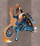  2021 4_toes ambiguous_gender color_swatch digital_media_(artwork) dragon feathered_dragon feathers feet feral fur furred_dragon hi_res hoot_(artist) horn insect_wings pawpads solo toes wings 