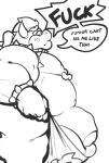  anthro balls big_balls big_penis bowser bowser_day english_text genitals huge_balls huge_penis hyper hyper_balls hyper_genitalia hyper_penis klaushy koopa male mario_bros monochrome nintendo nipple_piercing nipples overweight overweight_male penis piercing scalie solo speech_bubble text video_games 