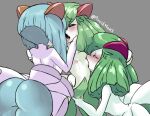  big_butt breast_play breast_suck breasts butt female female/female fingering genitals green_hair group group_sex hair kirlia nintendo nipples not_furry pok&eacute;mon pok&eacute;mon_(species) pussy sex small_breasts sucking the_lost_artist threesome trio vaginal vaginal_fingering video_games 