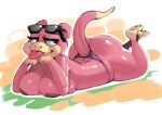  3_toes anthro barefoot big_breasts big_butt bittenhard breasts butt clothed clothing feet female lying nintendo on_front pok&eacute;mon pok&eacute;mon_(species) slowpoke soles solo thong toes topless underwear video_games 