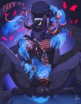  absurd_res alien alien_(franchise) anthro conditional_dnp disembodied_hand ejaculation fingering ghost_hands handjob hi_res hybrid male penile sergal sex sitting solo tongue tongue_out varzek_(character) xenomorph xnirox 