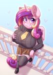  absurd_res anthro anthrofied big_breasts bottomwear breasts clothed clothing dandy_(artist) equid equine female friendship_is_magic hair hi_res holding_breast horn mammal my_little_pony pink_body pink_hair princess_cadance_(mlp) skirt solo winged_unicorn wings 