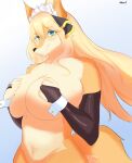  absurd_res alvaz anthro big_breasts blush breasts canid canine faeki_(character) female fox hi_res looking_at_viewer mammal simple_background solo wide_hips 
