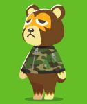  2021 animal_crossing anthro black_nose brown_body green_background ike_(animal_crossing) kopa_nishikida male mammal nintendo simple_background solo ursid video_games 