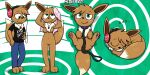  absurd_res anthro breasts clothed clothing eevee female feral genitals hi_res jewelry leash model_sheet necklace nintendo nude pok&eacute;mon pok&eacute;mon_(species) pokefound pussy solo towel video_games 