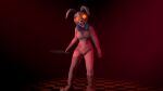  2021 3m4nu312 anthro bow_tie breasts female five_nights_at_freddy&#039;s glowing glowing_eyes knife lagomorph leporid looking_at_viewer mammal rabbit red_sclera smile solo stitch_(disambiguation) teeth threatening vanny_(fnaf) video_games 
