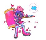  &lt;3 2021 amy_rose anthro boots clothing eulipotyphlan female footwear gloves green_eyes hammer handwear hedgehog mammal open_mouth open_smile pictographics pinklilim sega smile solo sonic_the_hedgehog sonic_the_hedgehog_(series) speech_bubble tongue tools video_games 