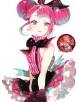  1girl artist_request bow bowtie character_request copyright_request double_bun extraction gloves pink_hair solo 