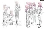  backpack bag bodysuit clone concept_art dressing helmet honoka_sisters long_hair multiple_girls nihei_tsutomu official_alternate_costume official_art pilot_suit pink_hair redesign safety_belt sidonia_no_kishi spacesuit sword weapon 