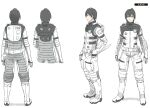  1boy backpack bag black_hair bodysuit nihei_tsutomu official_alternate_costume official_art pilot_suit redesign safety_belt sidonia_no_kishi spacesuit sword tanikaze_nagate weapon 