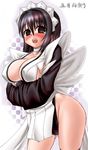  breast_squeeze breasts cleavage d_kurouri iroha_(samurai_spirits) large_breasts maid samurai_spirits solo 