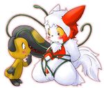  bdsm bondage bound cub male mawile nintendo plain_background pok&#233;mon pokemon unknown_artist video_games white_background young zangoose 