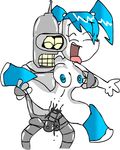  bender_bending_rodriguez crossover futurama jenny_wakeman my_life_as_a_teenage_robot perverted_bunny 