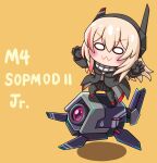  1girl artist_request black_jacket blush chibi dinergate_(girls&#039;_frontline) girls&#039;_frontline highres jacket long_hair m4_sopmod_ii_jr multicolored_hair streaked_hair 