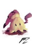  absurdres black_eyes commentary disguise full_body highres looking_at_viewer mimikyu no_humans pokemon pokemon_(creature) rag solo standing vale_&amp;_tine white_background 