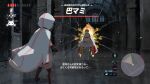  2girls arrow_(projectile) bow_(weapon) cape cloak crown drill_hair fake_screenshot fur-trimmed_cape fur_trim heads-up_display health_bar holy_mami hood hood_up hooded_cloak kyubey magia_record:_mahou_shoujo_madoka_magica_gaiden magical_girl mahou_shoujo_madoka_magica minimap multiple_girls parody samidare_(hoshi) subtitled tamaki_iroha the_legend_of_zelda the_legend_of_zelda:_breath_of_the_wild tomoe_mami translated twin_drills two-sided_cape two-sided_fabric weapon white_cloak 