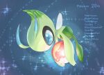  absurdres aki_yamane anniversary blue_eyes celebi commentary_request grey_background highres holding looking_down no_humans orb pokemon pokemon_(creature) solo sparkle 