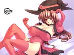  blush breasts cierra_(riviera) elbow_gloves gloves gunner-l hat huge_breasts long_hair open_mouth red_eyes riviera witch witch_hat 