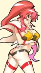  ass bandeau breast_squeeze breasts butt_crack covered_nipples highres hijiri_rei large_breasts long_hair solo space_yoko strapless tengen_toppa_gurren_lagann tubetop twisted_torso yoko_littner 