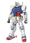  clenched_hands dated gundam highres looking_ahead mecha mobile_suit mobile_suit_gundam no_humans pravin_rao_santheran redesign rx-78-2 solo v-fin white_background yellow_eyes 