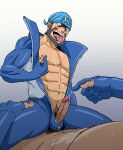  2boys abs anal archie_(pokemon) bara bare_pectorals beard black_eyes black_hair blue_bandana blue_bodysuit bodysuit clothed_male_nude_male clothed_sex cum cum_string dark-skinned_male dark_skin erection facial_hair long_sleeves male_focus matt_(pokemon) mature_male multiple_boys muscular muscular_male mustache navel nipple_tweak nude pectorals penetration_through_clothes pokemon pokemon_(game) pokemon_oras sex short_hair solo_focus straddling sweat thick_thighs thighs tongue tongue_out uncensored unzipped wetsuit yaoi yashi_(3gx0tehl2vycx1d) 