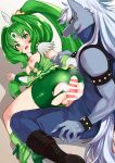  1boy 1girl absurdres ass bike_shorts_under_skirt breasts censored choker cure_march from_behind green_choker green_eyes green_hair green_shorts green_skirt hetero highres imminent_penetration imminent_rape imminent_vaginal long_hair looking_back magical_girl medium_breasts midorikawa_nao nipples penis precure pukara pussy shiny shiny_hair shiny_skin shorts shorts_under_skirt skirt smile_precure! tri_tails werewolf wolfrun 