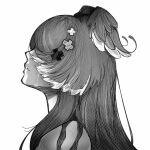  1girl bangs covered_eyes crying derivative_work elira_pendora from_side greyscale head_wings highres hyuni_(hyunicat) kaneki_profile_picture long_hair looking_at_viewer manga_panel_redraw meme monochrome nijisanji nijisanji_en solo tokyo_ghoul tokyo_ghoul:re virtual_youtuber 