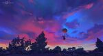  balloon bird cloud floating hat original outdoors penguin pink_cloud scenery sky snatti sunset top_hat tree twilight 