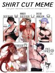  5boys abs absurdres animal_ears armpits backwards_hat bara bare_pectorals bare_shoulders baseball_cap black_male_underwear blue_hair blush chest_harness clothes_lift clothes_pull cow_ears curled_horns earrings edging_underwear eloseu_(haribochase) extra_ears food fruit harness hat hello_kitty hello_kitty_(character) hello_kitty_print highres horns ice_cream inverted_nipples jewelry large_pectorals lifeguard long_hair looking_at_viewer male_focus male_underwear male_underwear_peek manboobs mouth_hold multiple_boys muscular muscular_male navel necklace nipple_slip nipples open_fly original pectoral_cleavage pectoral_lift pectorals pulled_by_self purple_eyes red_hair shirt_cut_meme shirt_lift shirt_pull short_hair shorts sidepec stomach strawberry sweat underpec underwear whistle whistle_around_neck white_shorts wind 