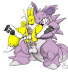  anal anal_penetration balls canine crossover cum cum_in_ass cum_inside cum_while_penetrated cumshot digimon duo erection eyes_closed feral fox gay glenn hands-free hindpaw male mammal nidoking nintendo nude open_mouth orgasm pawpads paws penetration penis plain_background pok&#233;mon pokemon renamon sex spread_legs spreading stand_and_carry_position standing video_games white_background 