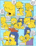  ass bath blue_hair breasts closed_eyes comic flat_chest grin incest kiss lisa_simpson long_hair marge_simpson massage medium_breasts mother_and_daughter multiple_girls non-web_source sitting smile spread_legs the_simpsons water wet yellow_skin yuri 