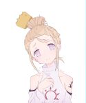  1girl absurdres blonde_hair crown crying en&#039;en_no_shouboutai haumea highres looking_at_viewer mocca ponytail simple_background solo tears white_background 