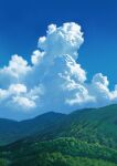  blue_sky cloud commentary_request cumulonimbus_cloud day forest highres hill landscape mac_naut mountain nature no_humans original plant scenery signature sky summer tree 