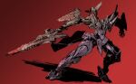 arm_blade blood blood_on_weapon ef-2000_typhoon_(muvluv) highres holding holding_sword holding_weapon kawasemi_alter looking_down mecha muvluv muvluv_alternative no_humans red_background science_fiction solo sword tactical_surface_fighter weapon 