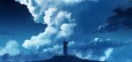  absurdres building chinese_commentary cloud cloudy_sky commentary_request fence highres lighthouse no_humans original outdoors scenery signature sky skyrick9413 stairs 