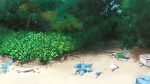 bag beach bottle box bush chinese_commentary commentary_request foam forest highres nature no_humans original plant plastic_bag plastic_bottle sand scenery trash tree xingzhi_lv 