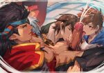  3boys bara black_hair blush cain_(granblue_fantasy) cum draph ejaculation erection eyepatch fellatio gran_(granblue_fantasy) granblue_fantasy group_sex highres horns le_zhang_zhang licking licking_penis long_sideburns male_focus male_pubic_hair mmm_threesome multiple_boys muscular muscular_male navel_hair oral pectoral_cleavage pectorals penis pubic_hair reinhardtzar short_hair sideburns sweat testicle_sucking threesome uncensored yaoi 