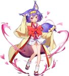  1girl animal_ear_fluff animal_ears ark_order artist_request bangs blush_stickers bow fox_ears gun hair_intakes hairband haori hatsuse_izuna heart holding holding_gun holding_weapon jacket japanese_clothes kimono no_game_no_life official_art pink_eyes pink_kimono purple_hair red_bow red_sash sandals sash shirt short_hair sidelocks sleeves_past_fingers sleeves_past_wrists socks solo tabi tachi-e transparent_background weapon white_legwear white_shirt wide_sleeves yellow_hairband yellow_jacket 