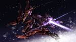  arm_blade chainsaw charging_forward from_side highres kawasemi_alter mecha muvluv muvluv_alternative no_humans open_hands purple_eyes snow solo su-47_berkut_(muvluv) tactical_surface_fighter thrusters weapon 