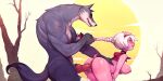  1boy 1girl animal_ears anus ass bare_tree bent_over black_choker bow braid breasts capelet choker claw_mark clenched_teeth colored_skin cum cumdrip cyancapsule dog_penis emelie_(cyancapsule) from_side furry furry_female furry_male furry_with_furry grabbing_another&#039;s_hair hair_bow hetero highres hood hood_down hooded_capelet knotted_penis large_breasts long_hair mole mole_under_eye nipples nude original outdoors penis pig_ears pig_tail pink_skin profile purple_eyes pussy red_bow red_hood sex sex_from_behind signature single_braid slap_mark smile standing standing_sex tail tail_raised teeth tree uncensored vaginal white_hair 