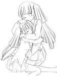  animated animated_gif clothes_disappearing greyscale hug kashiwagi_yuuma kashiwagi_yuuna long_sleeves monochrome multiple_girls nude pani_poni_dash! panties school_uniform siblings sisters topless twins underwear undressing 