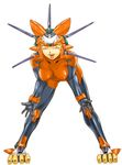  artist_request cosplay green_hair liger_zero liger_zero_schneider mecha_musume pantyhose shiny shiny_clothes solo spandex tight yellow_eyes zoids 
