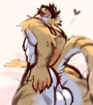  &lt;3 anthro anus backsack balls colored_sketch felid fur hair hand_on_butt male mammal muscular muscular_male nipples nude pantherine solo soraa tiger 