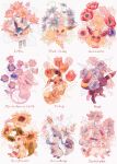  :&lt; anemone_(flower) blue_eyes blue_flower brown_eyes closed_eyes closed_mouth eevee espeon flareon flower glaceon highres jolteon leafeon looking_at_viewer looking_back lotus no_humans oharu-chan open_mouth orange_flower painting_(medium) pokemon pokemon_(creature) purple_flower red_flower rose smile snowdrop_(flower) sunflower sweet_pea sylveon toes traditional_media tulip umbreon vaporeon watercolor_(medium) white_background 